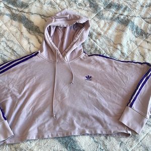 Adidas Purple Cropped Hoodie